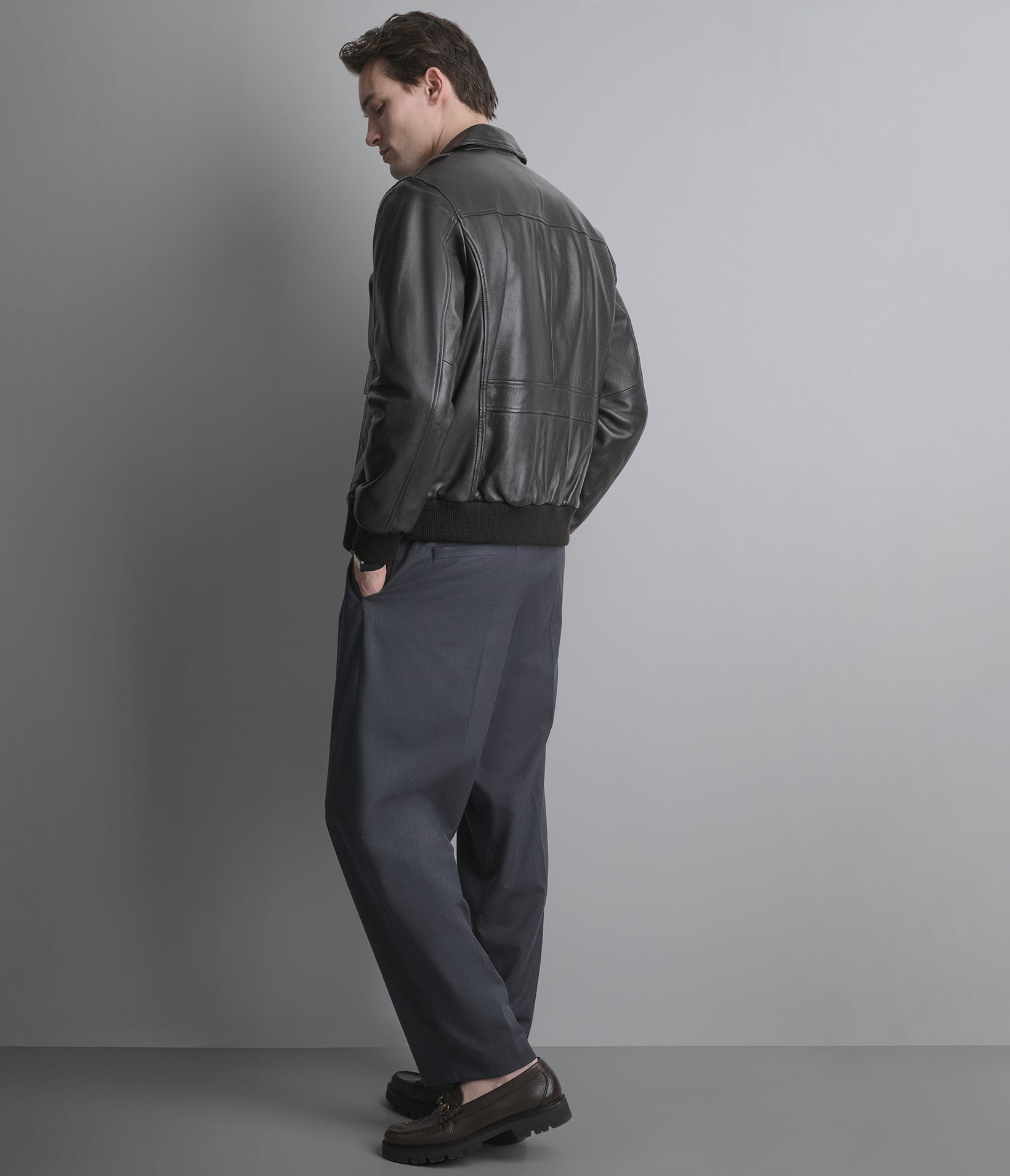 Chris Leather Bomber Jacket