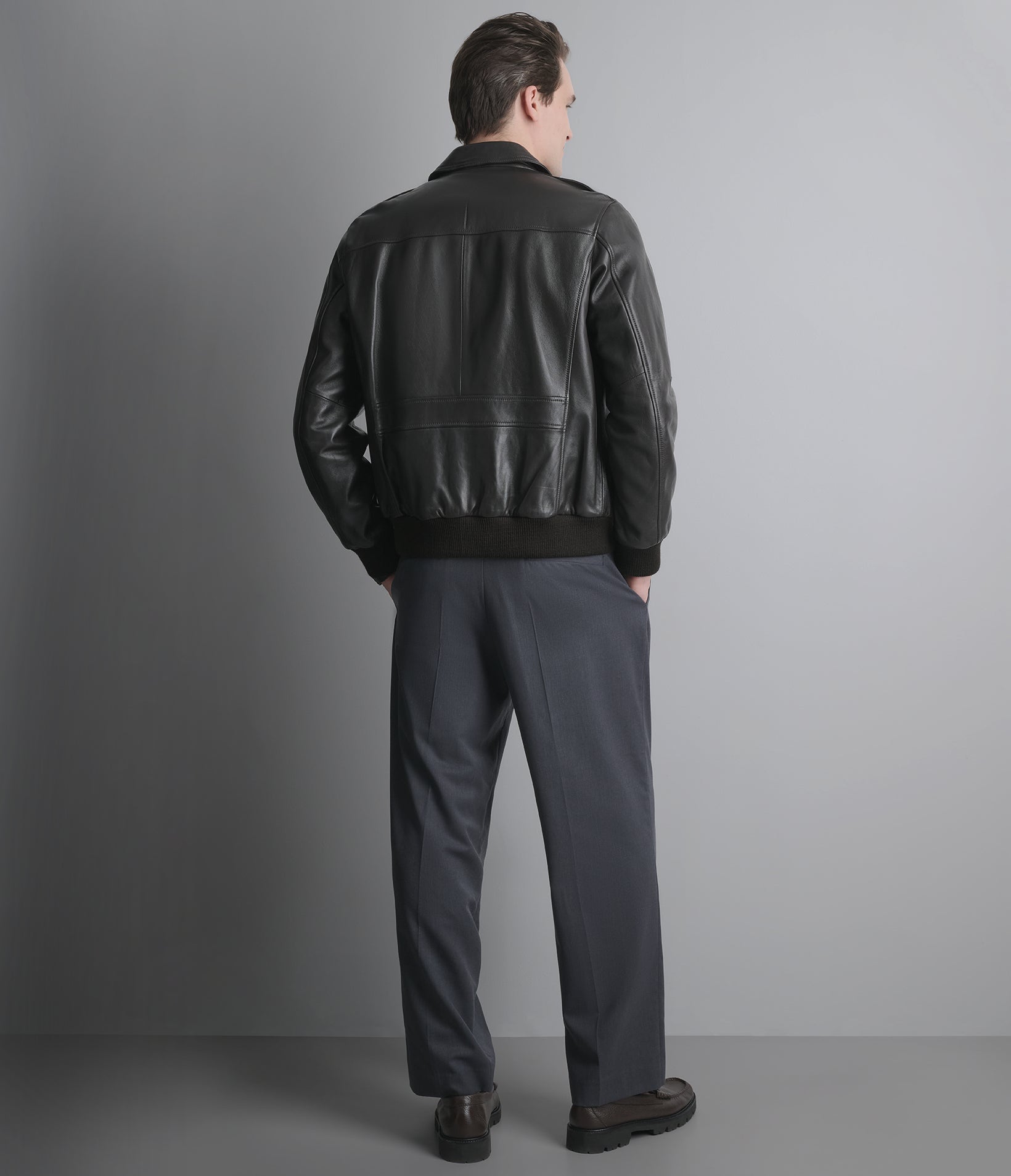 Chris Leather Bomber Jacket