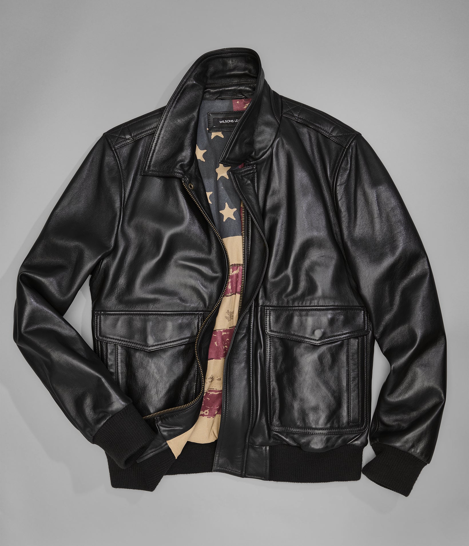 Chris Leather Bomber Jacket