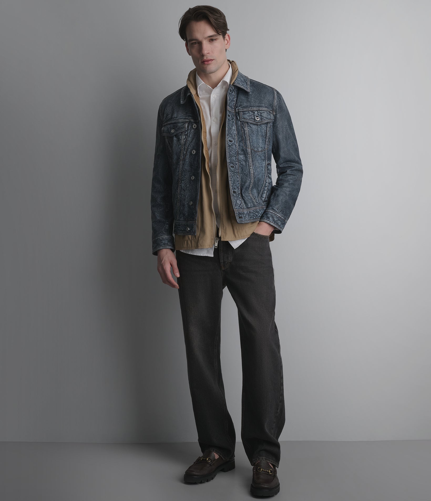 CHASE LEATHER DENIM JACKET