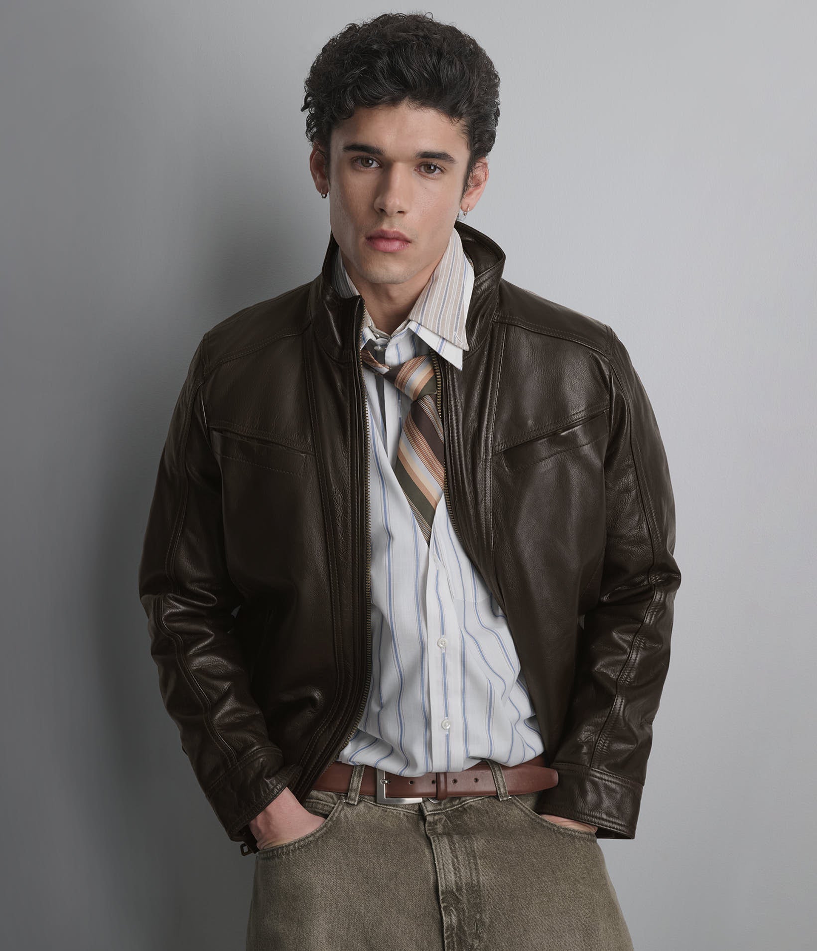 Sean Vintage Leather Racer Jacket