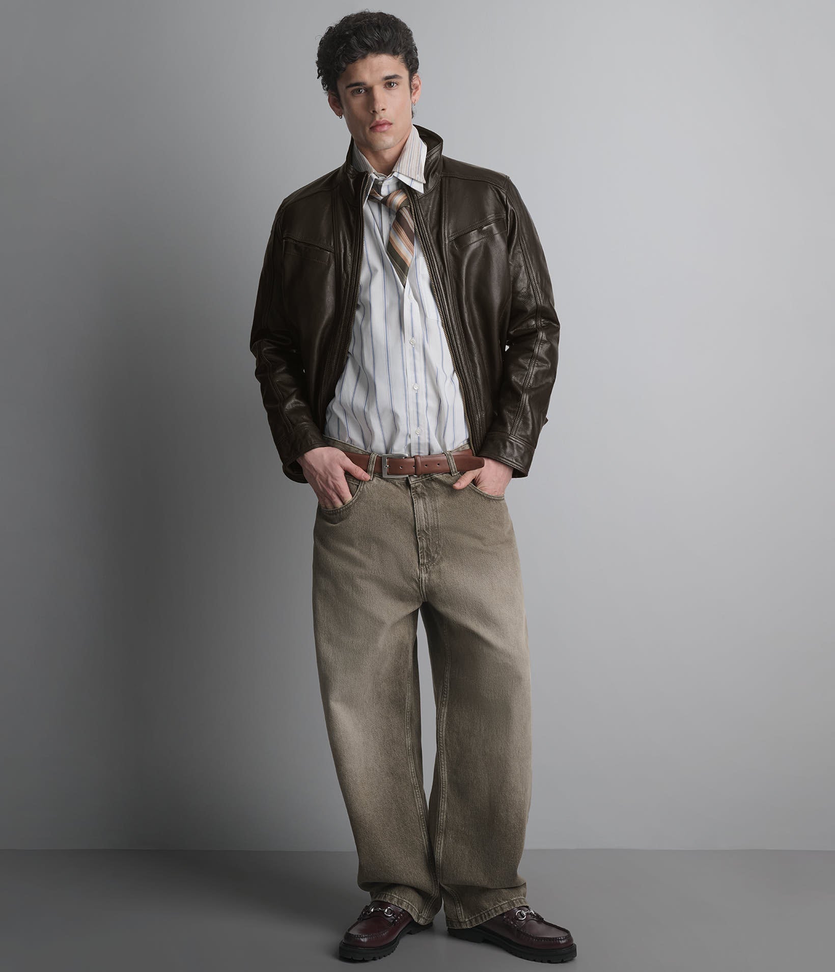 Sean Vintage Leather Racer Jacket