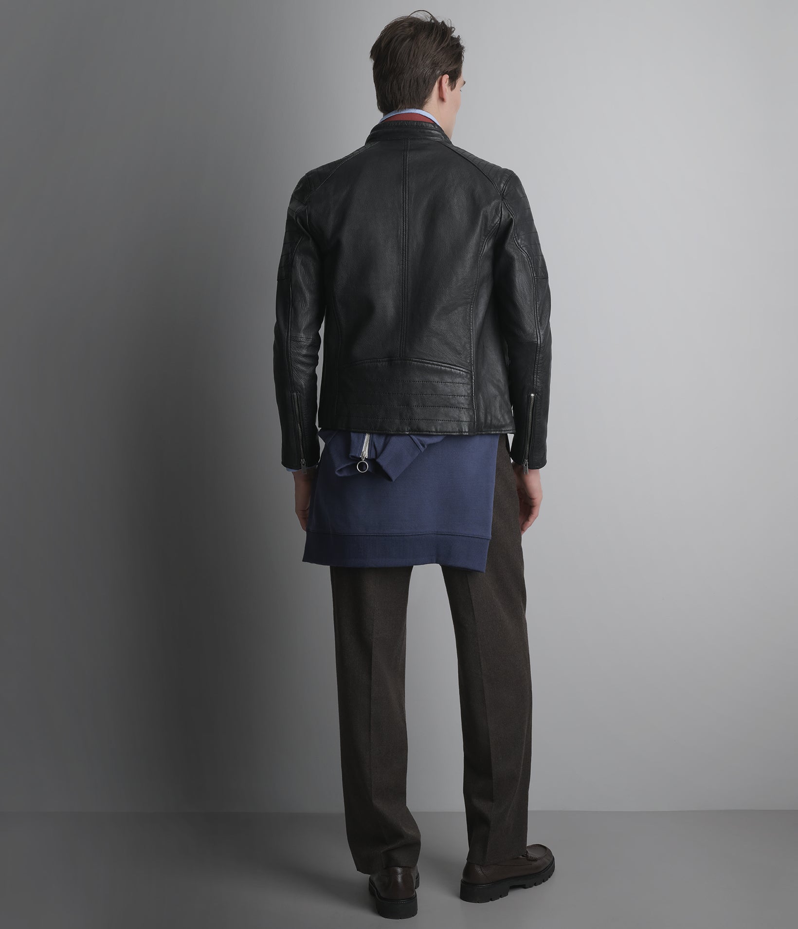LANCE COLLARLESS MOTO JACKET
