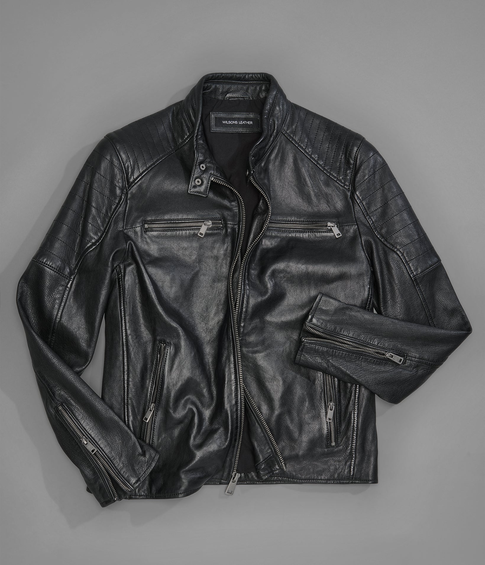 LANCE COLLARLESS MOTO JACKET