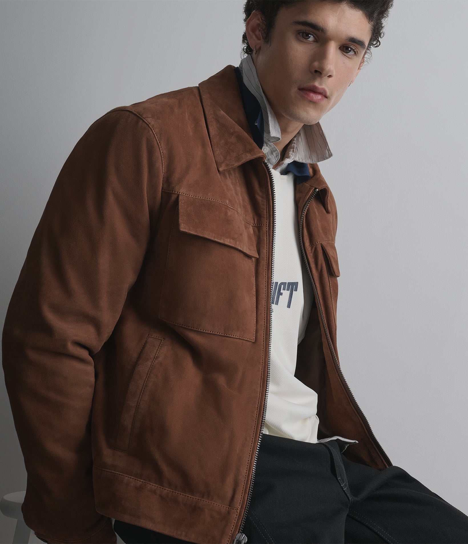 Banks Suede Zip Shirt Jacket