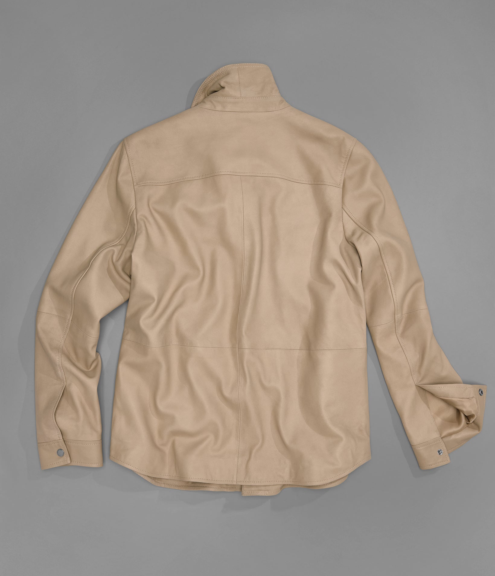 Wren Lightweight Leather Snap Front Shirt Jacket