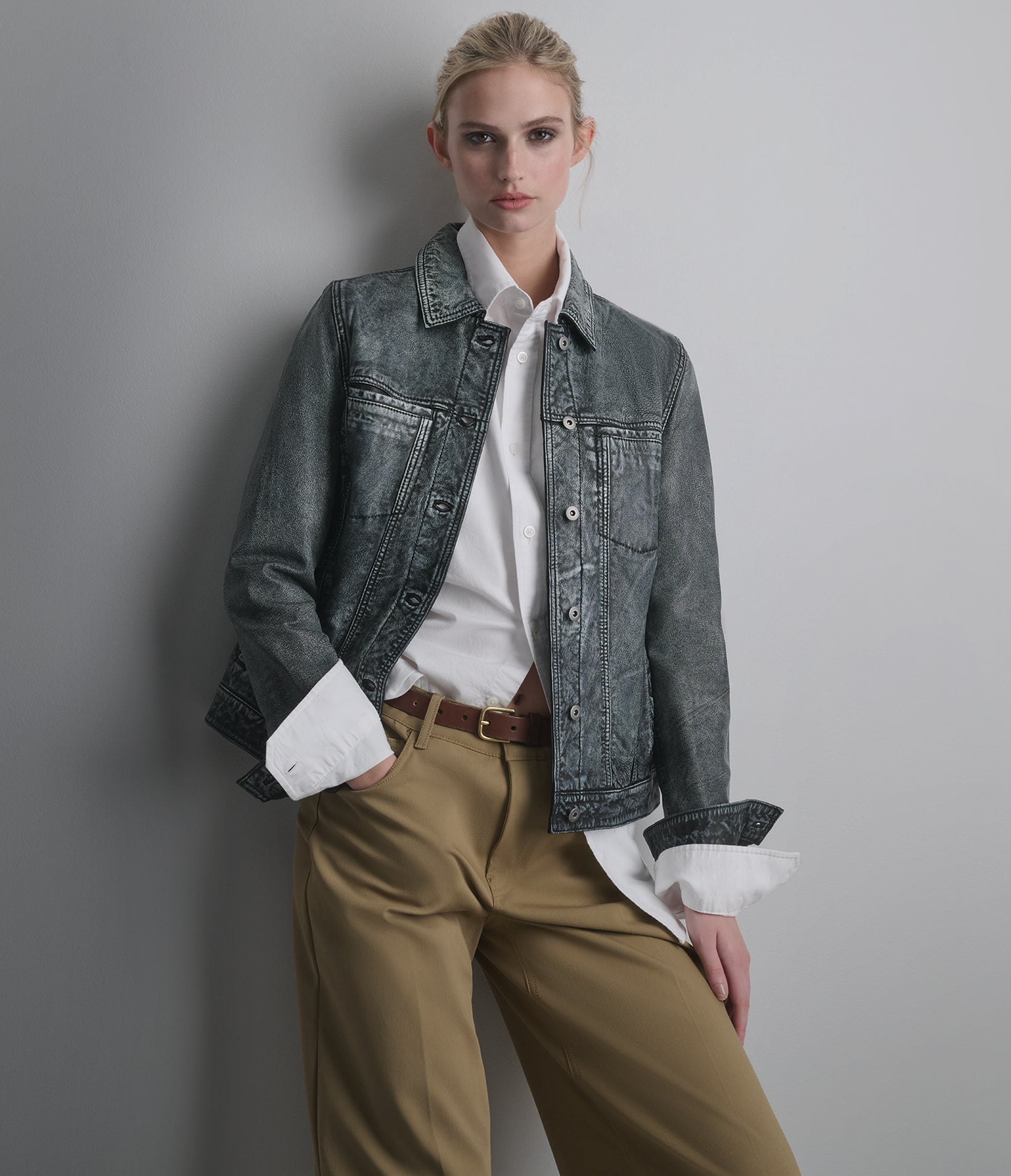 ADDISON LEATHER DENIM JACKET