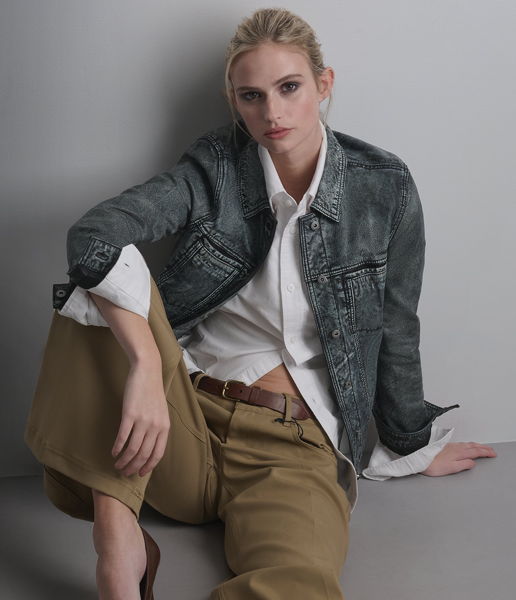 ADDISON LEATHER DENIM JACKET