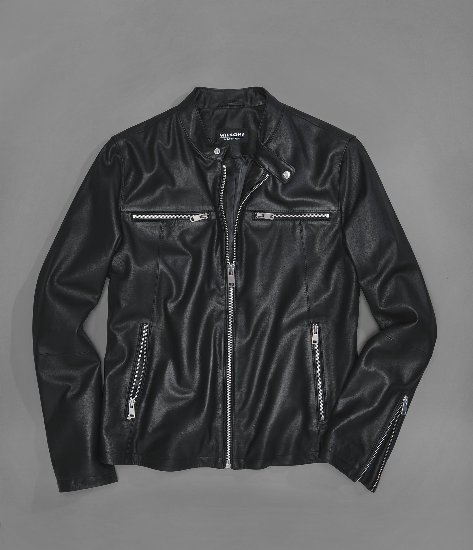 Quinton Lightweight Leather Racer Jacket