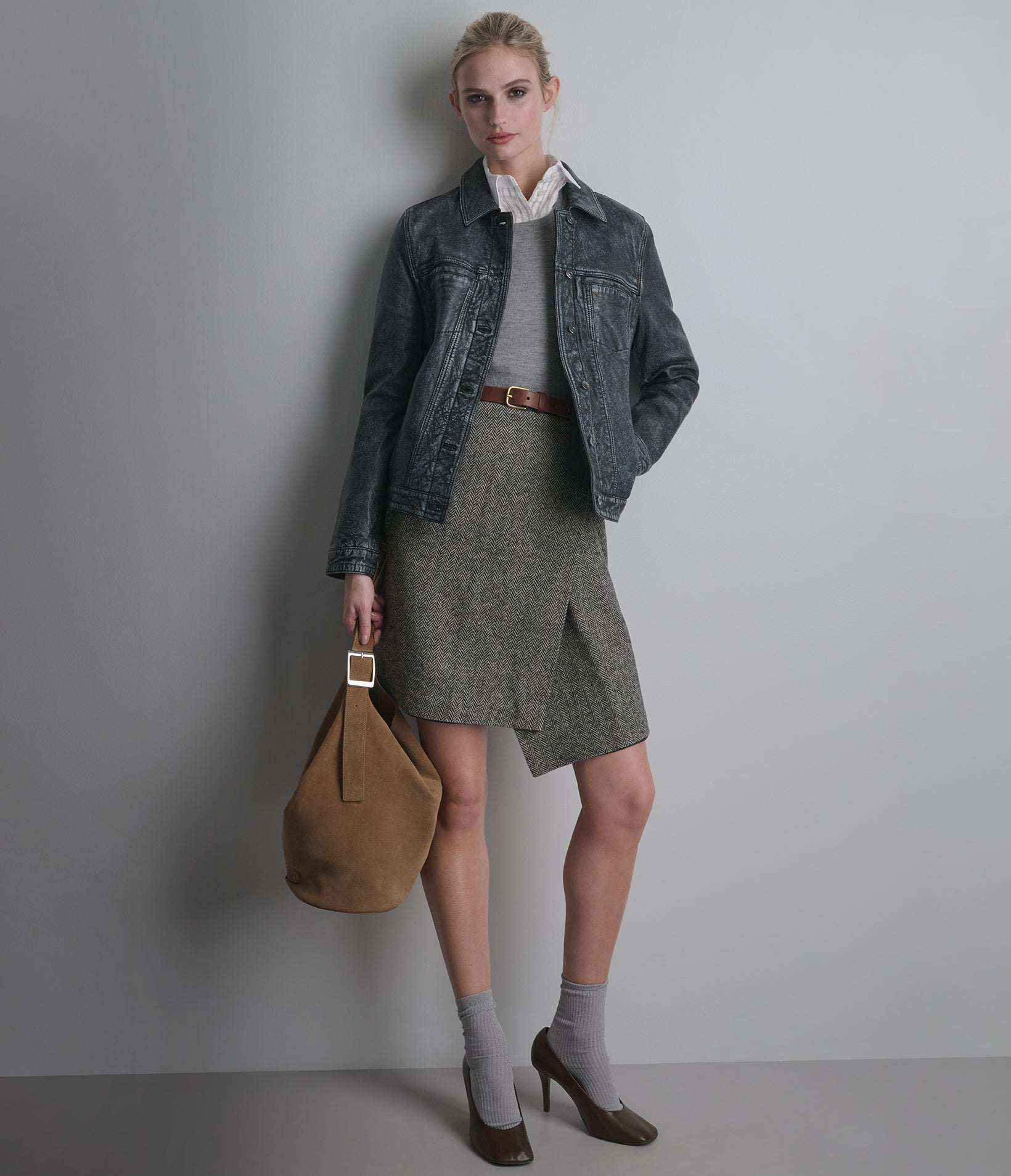ADDISON LEATHER DENIM JACKET