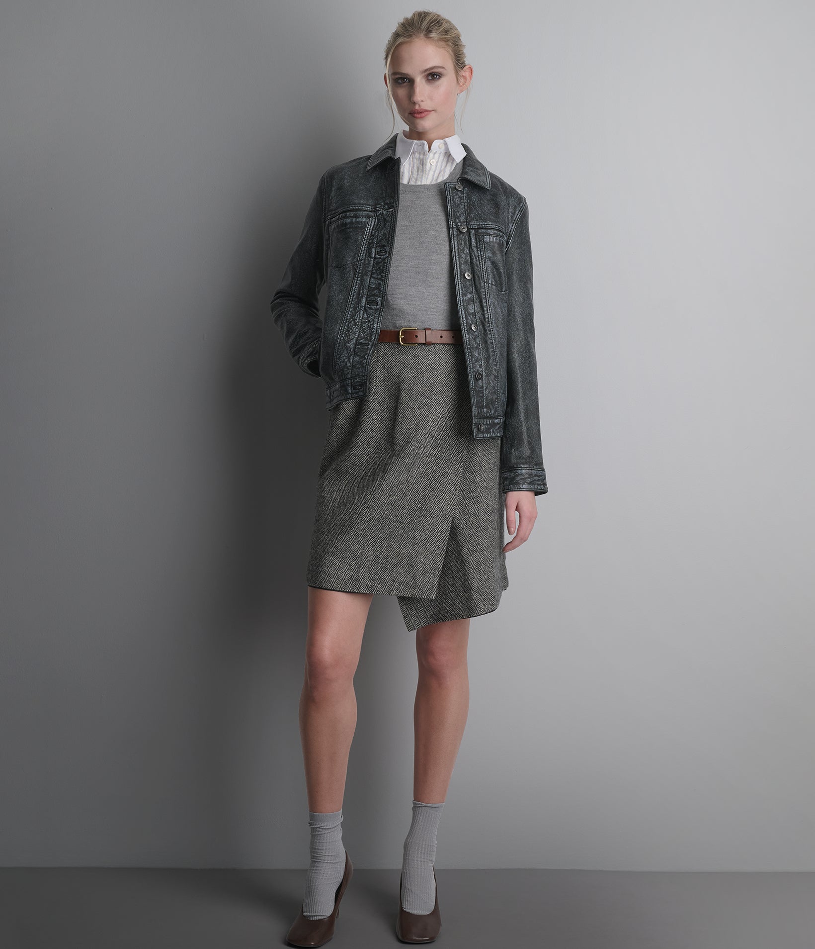 ADDISON LEATHER DENIM JACKET