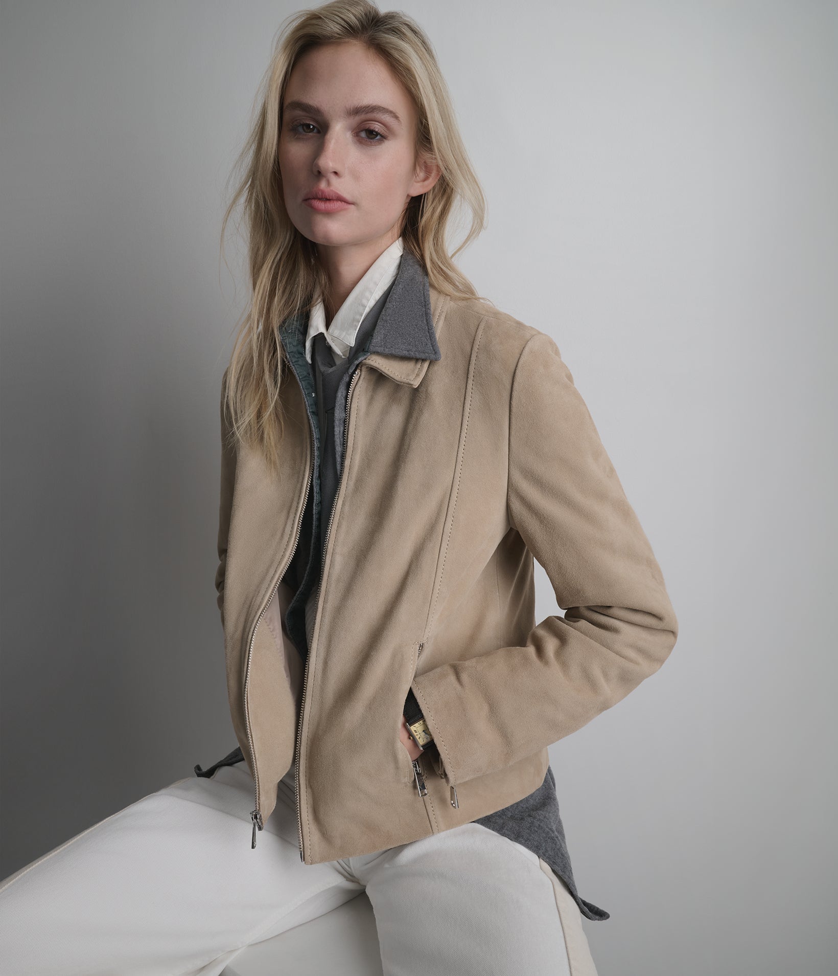 Monty Shirt Collar Zip Jacket