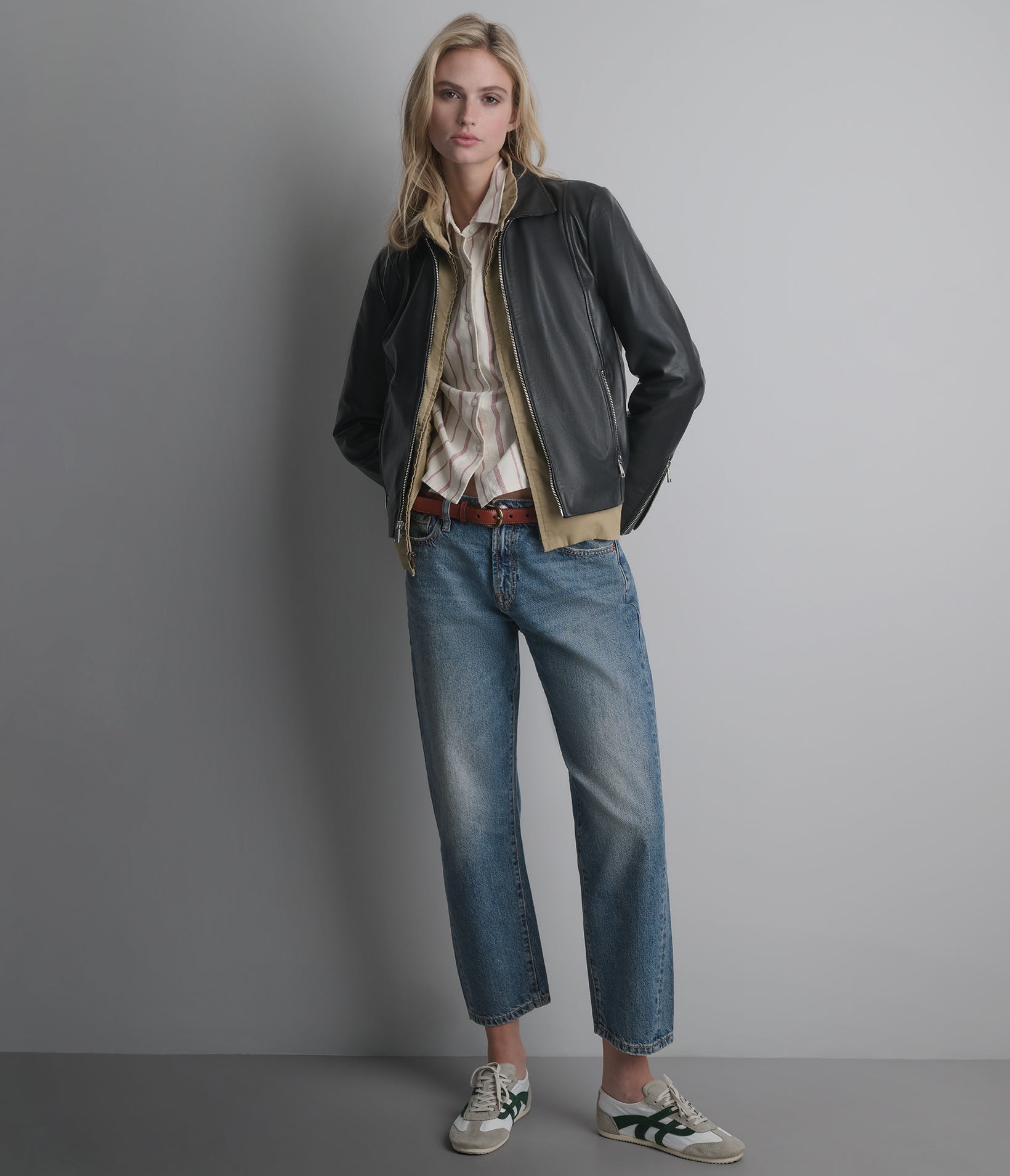 Justine Shirt Collar Zip Jacket
