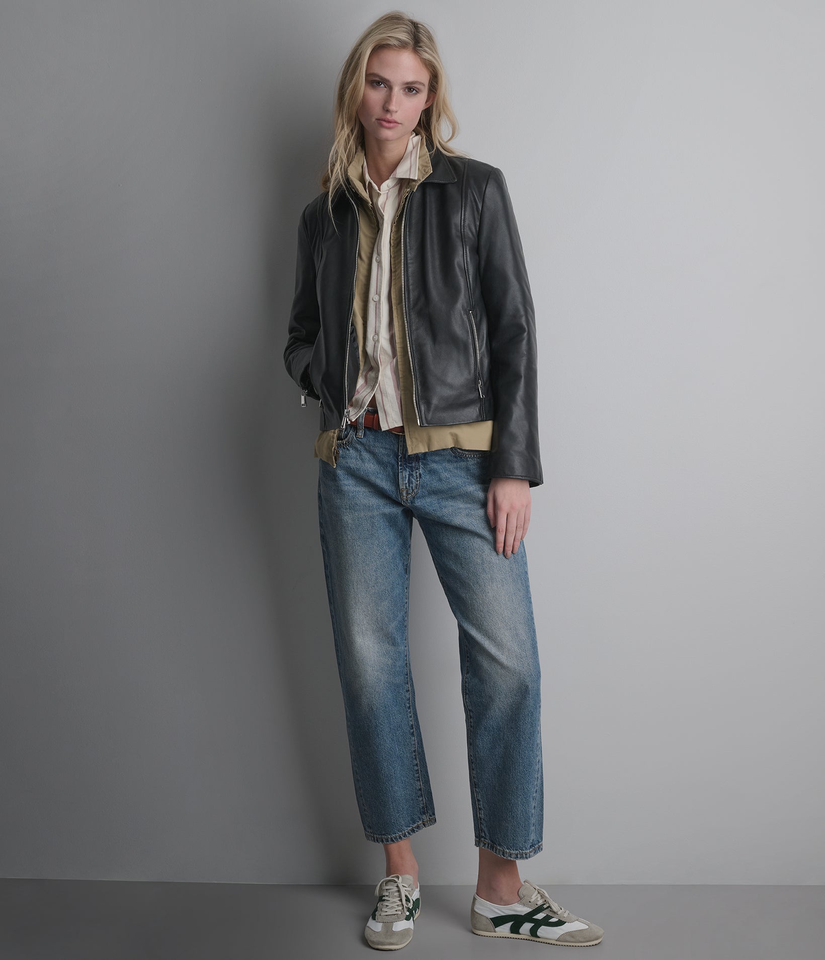 Justine Shirt Collar Zip Jacket