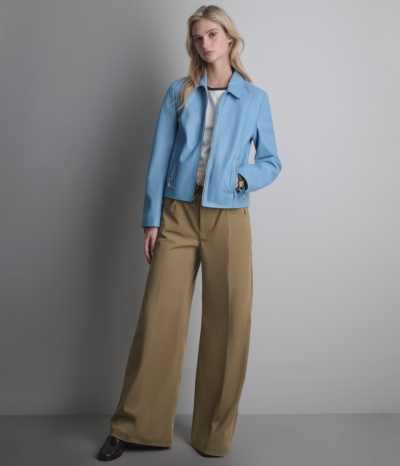 Justine Shirt Collar Zip Jacket