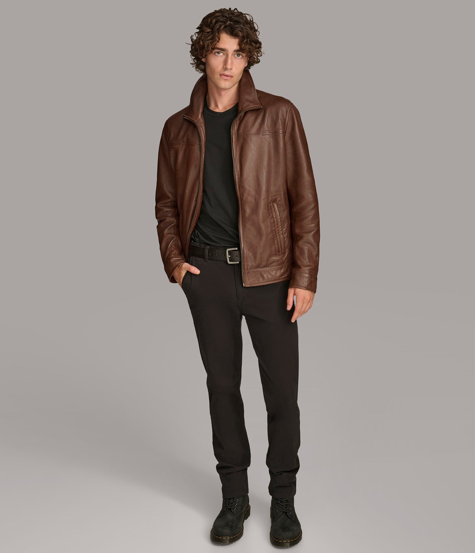 Jett Leather Jacket with Removable Hood