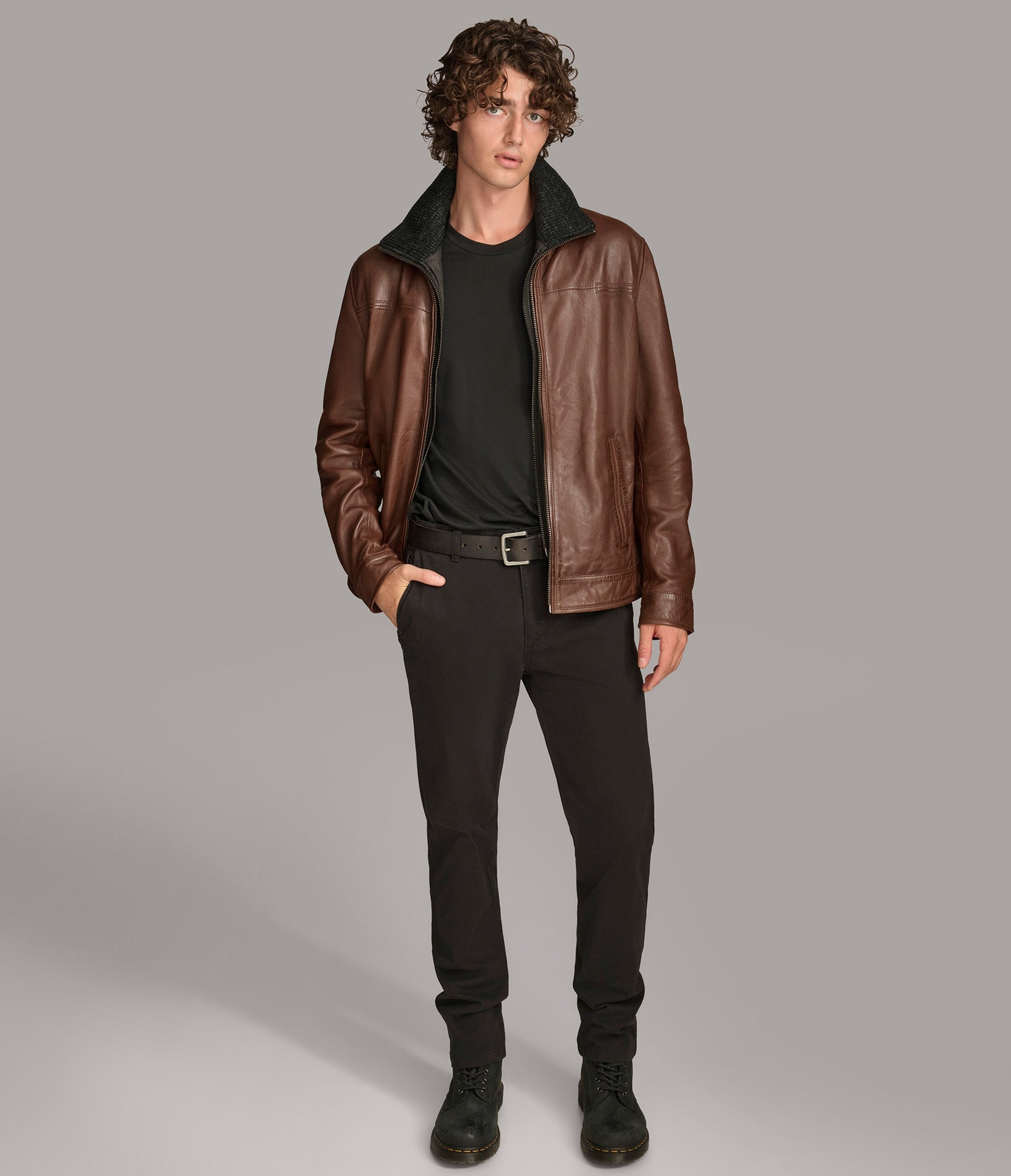 Jett Leather Jacket with Removable Hood
