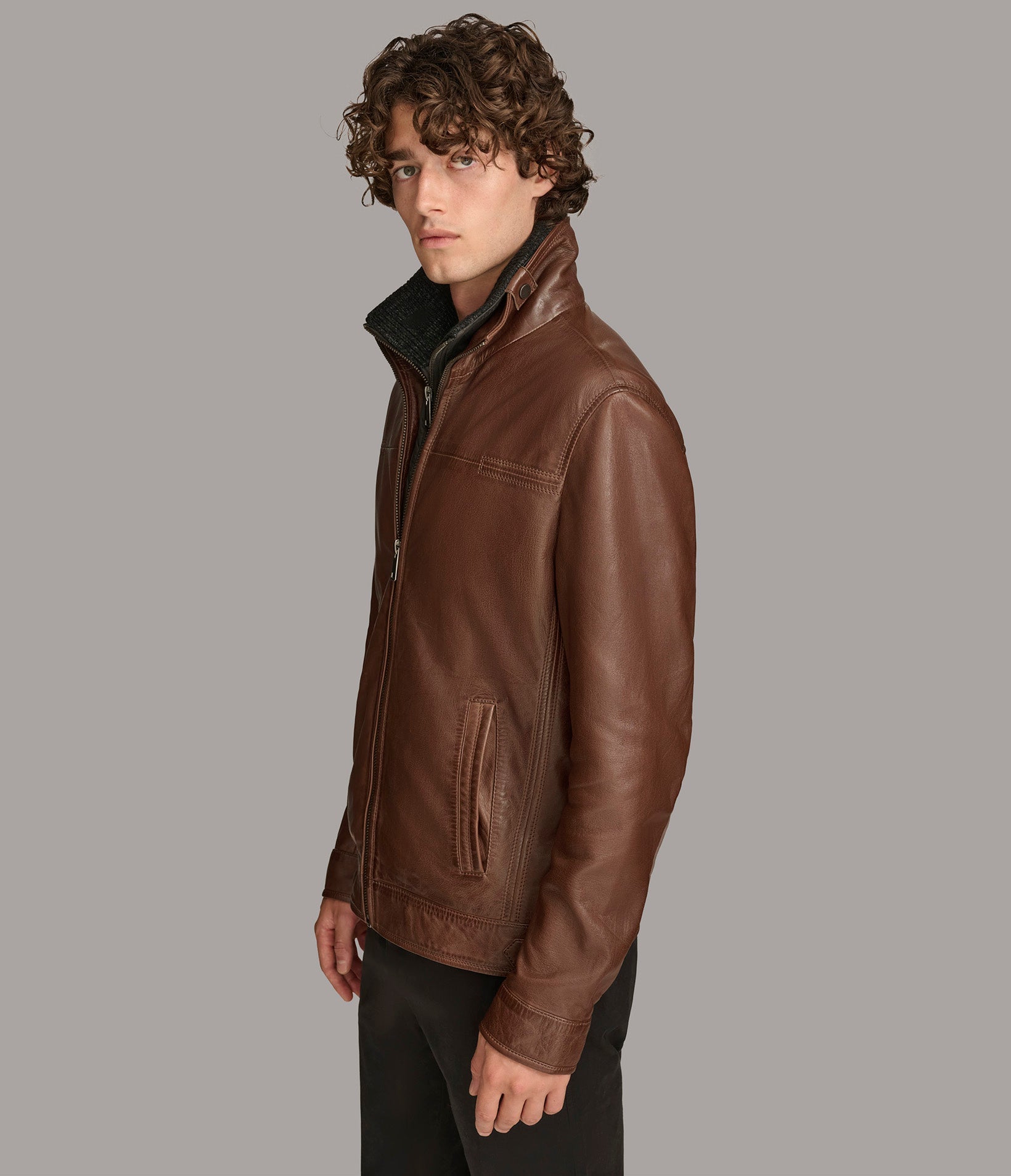 Jett Leather Jacket with Removable Hood