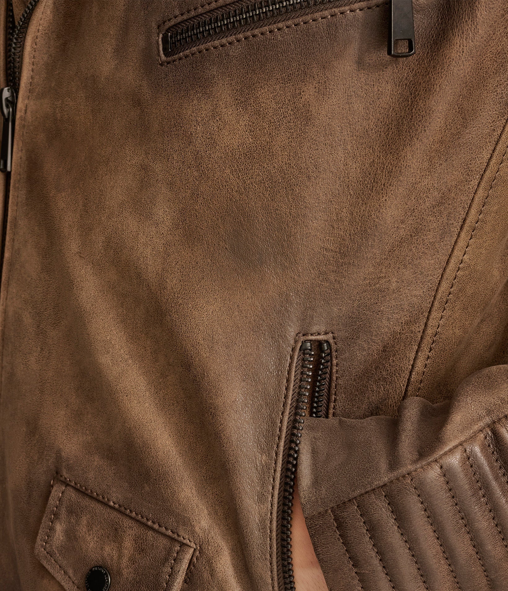 Dom Padded Leather Moto Jacket