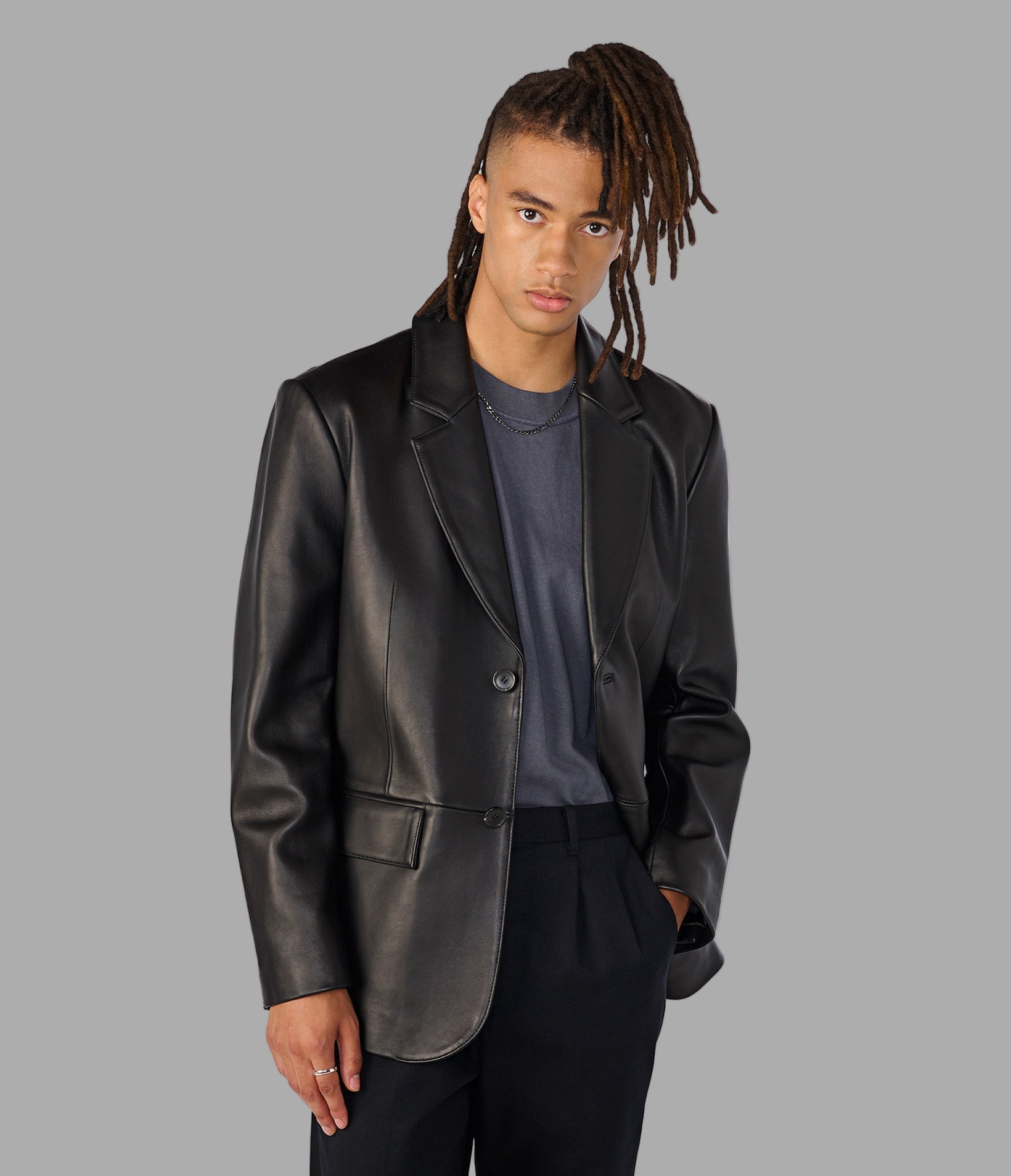 Dylan Genuine Leather Blazer Jacket
