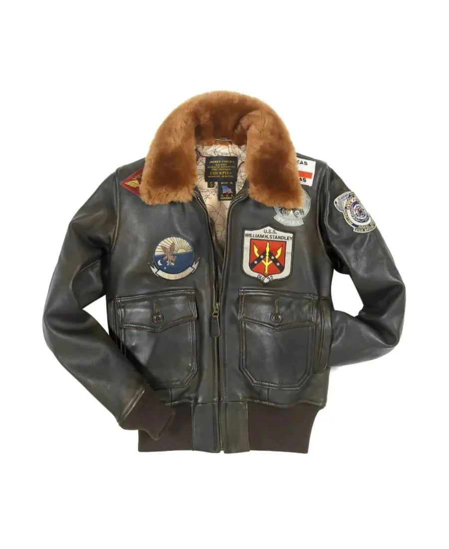 Women Top Gun Flight Leather Jacket