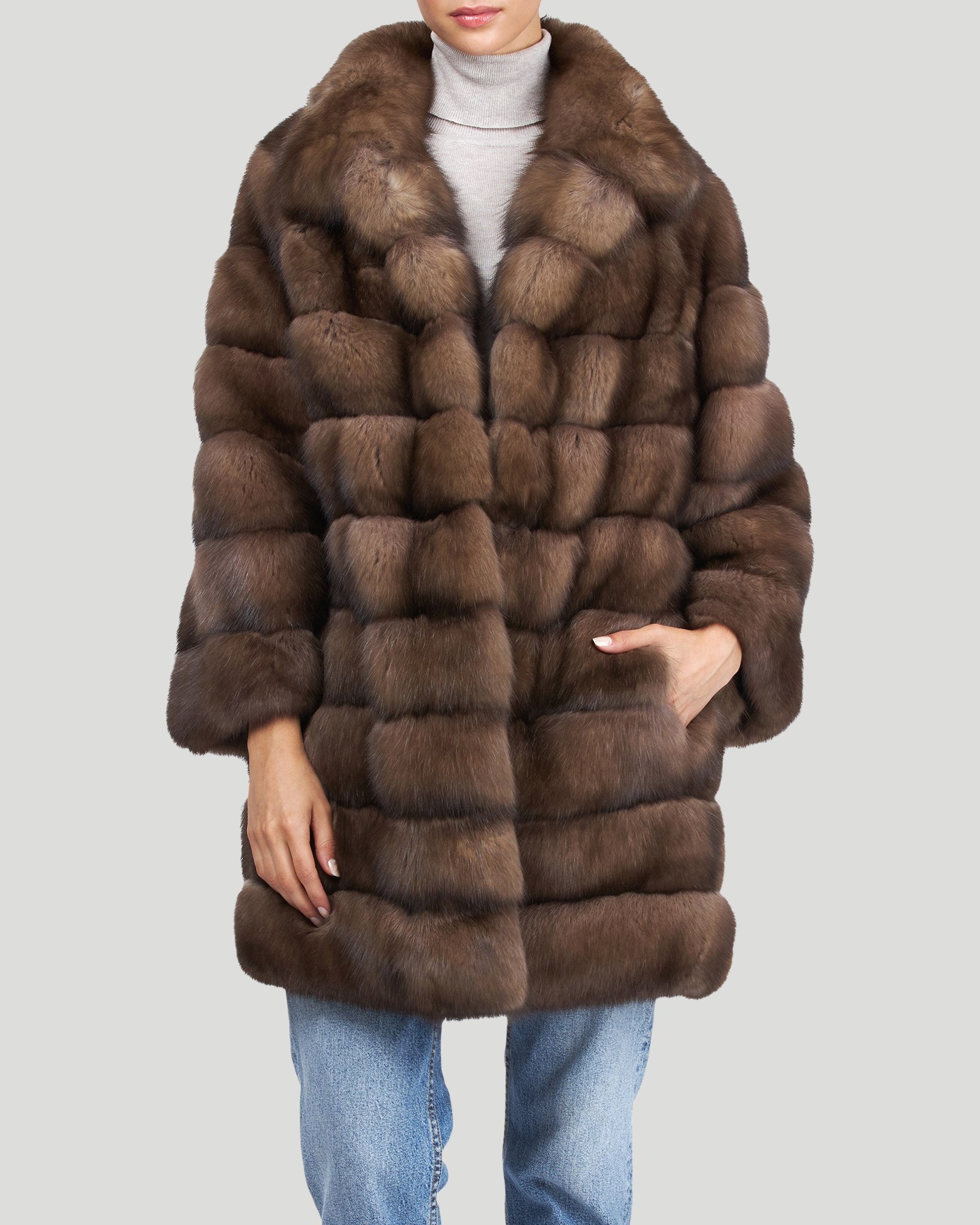 Russian Sable Coat with Cropped Sleeves Gorski First Copy