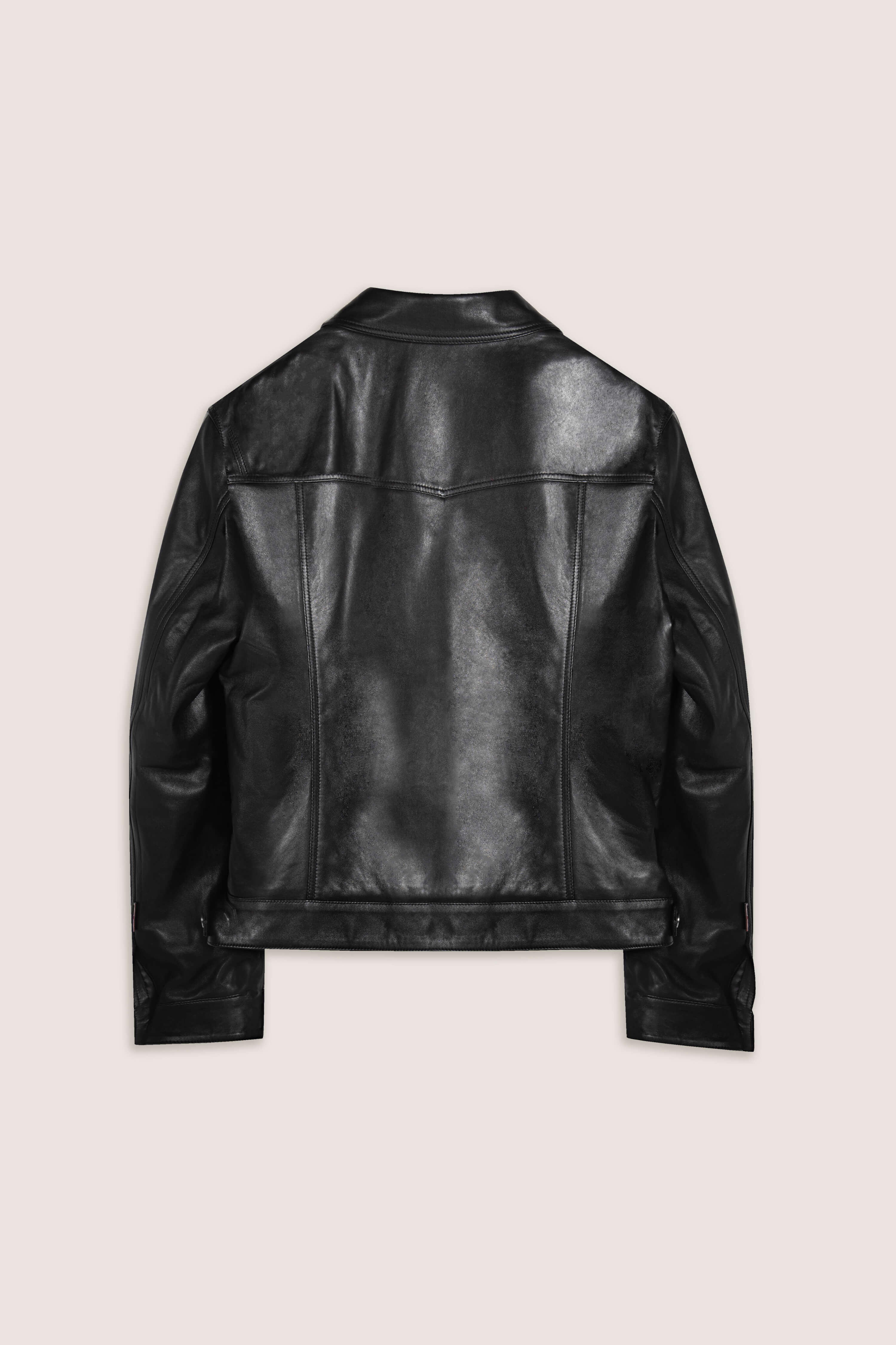Leather Trucker Jacket Tall