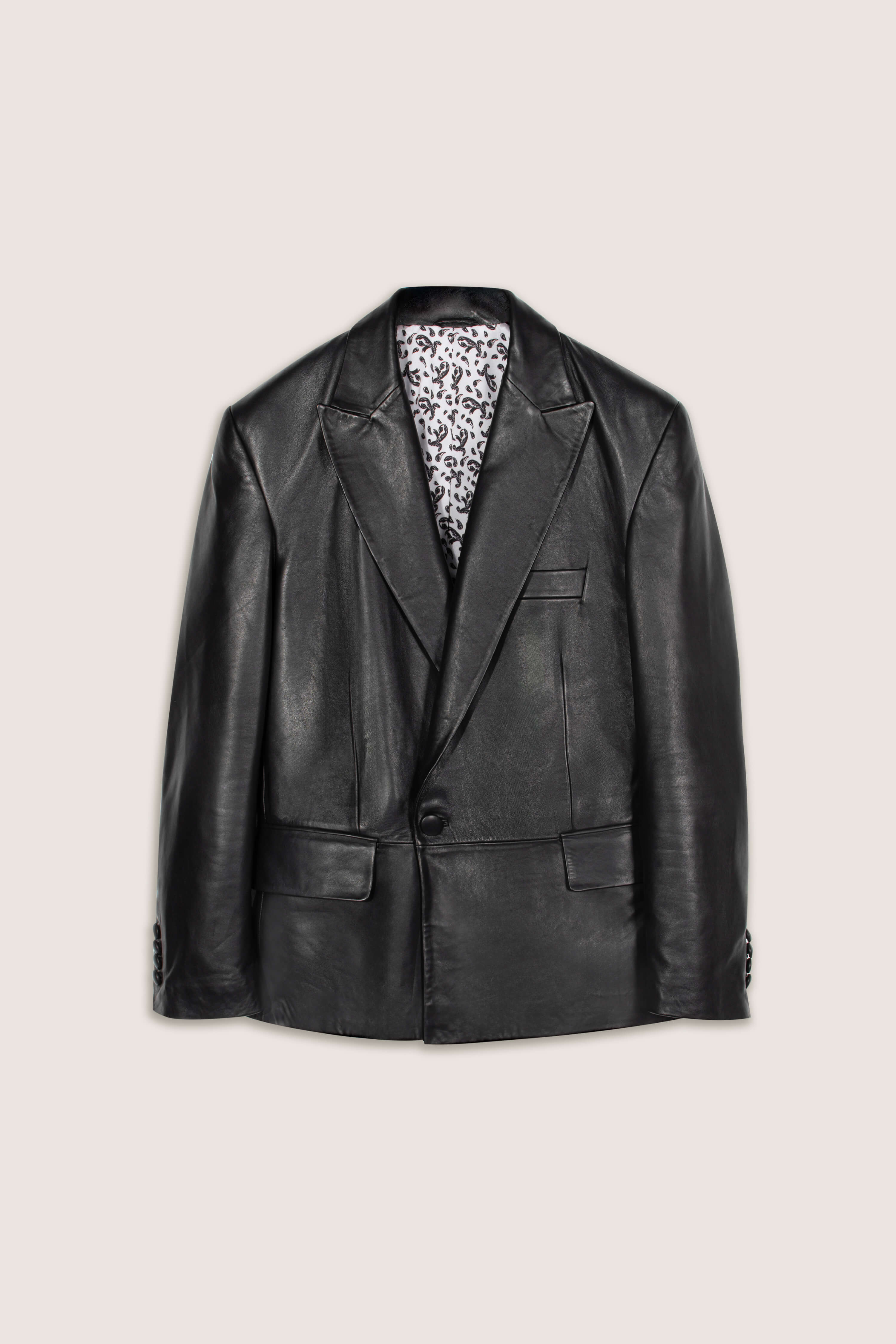 Oversized Grand Peak Leather Blazer (Woman)