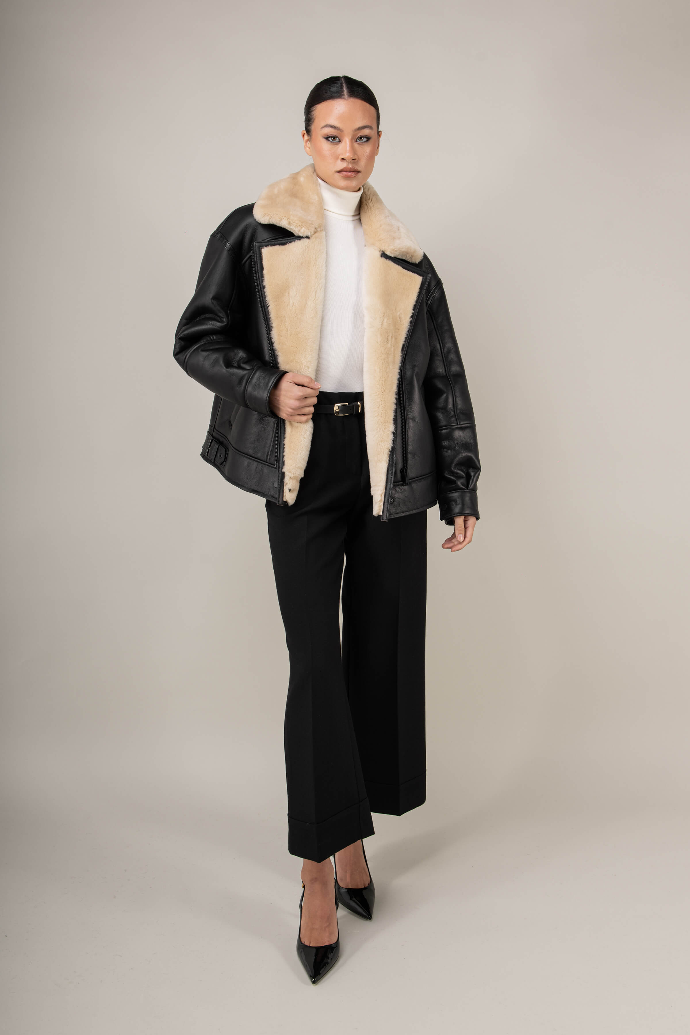 Valor Shearling Aviator Jacket (Woman)