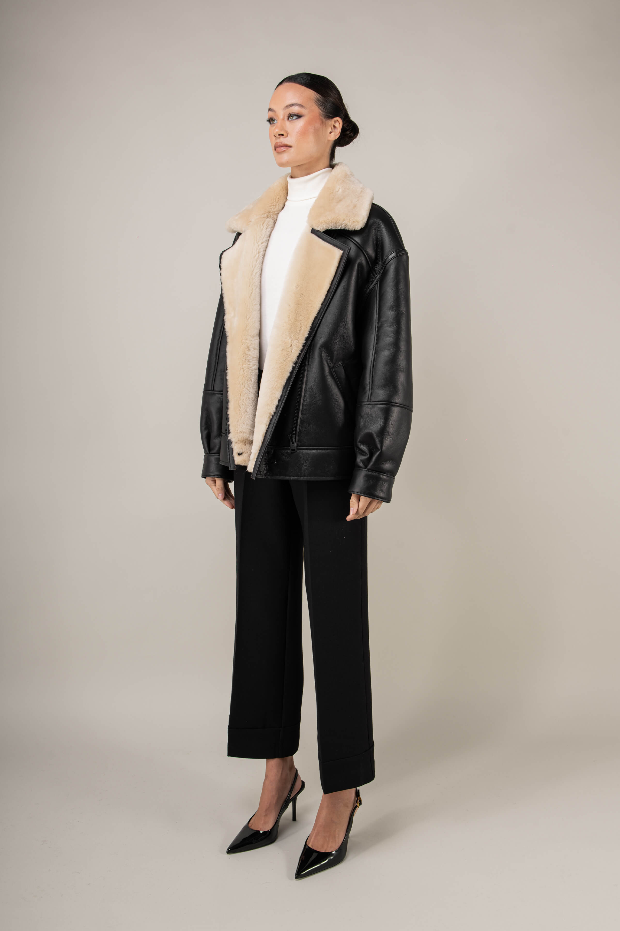 Valor Shearling Aviator Jacket (Woman)
