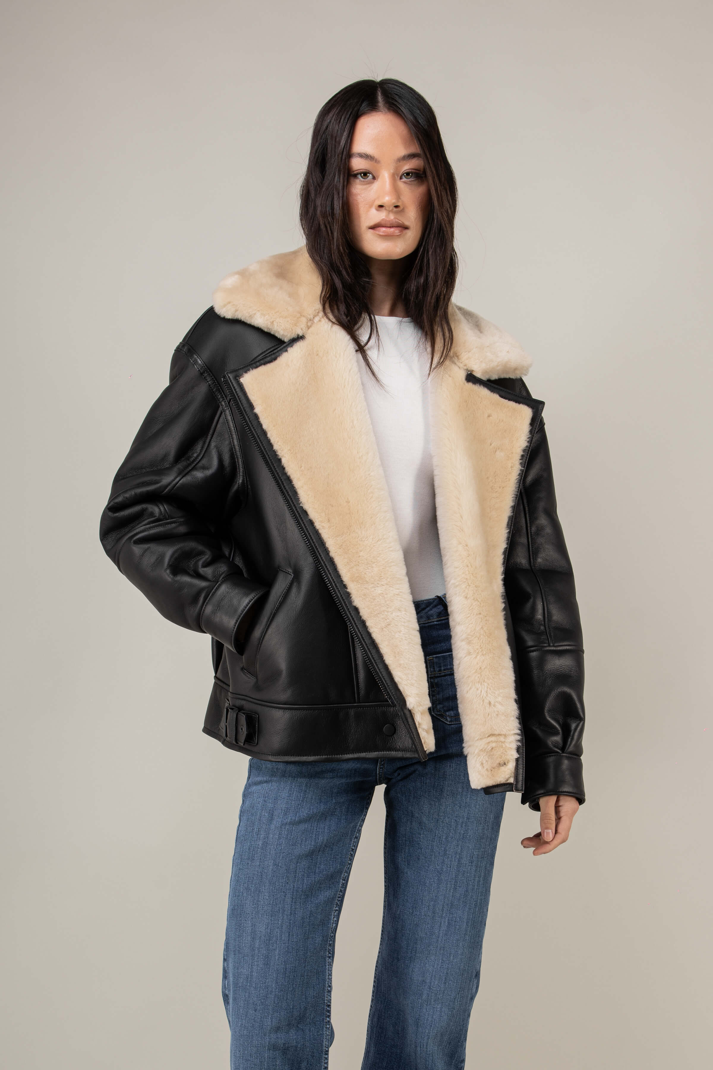 Valor Shearling Aviator Jacket (Woman)