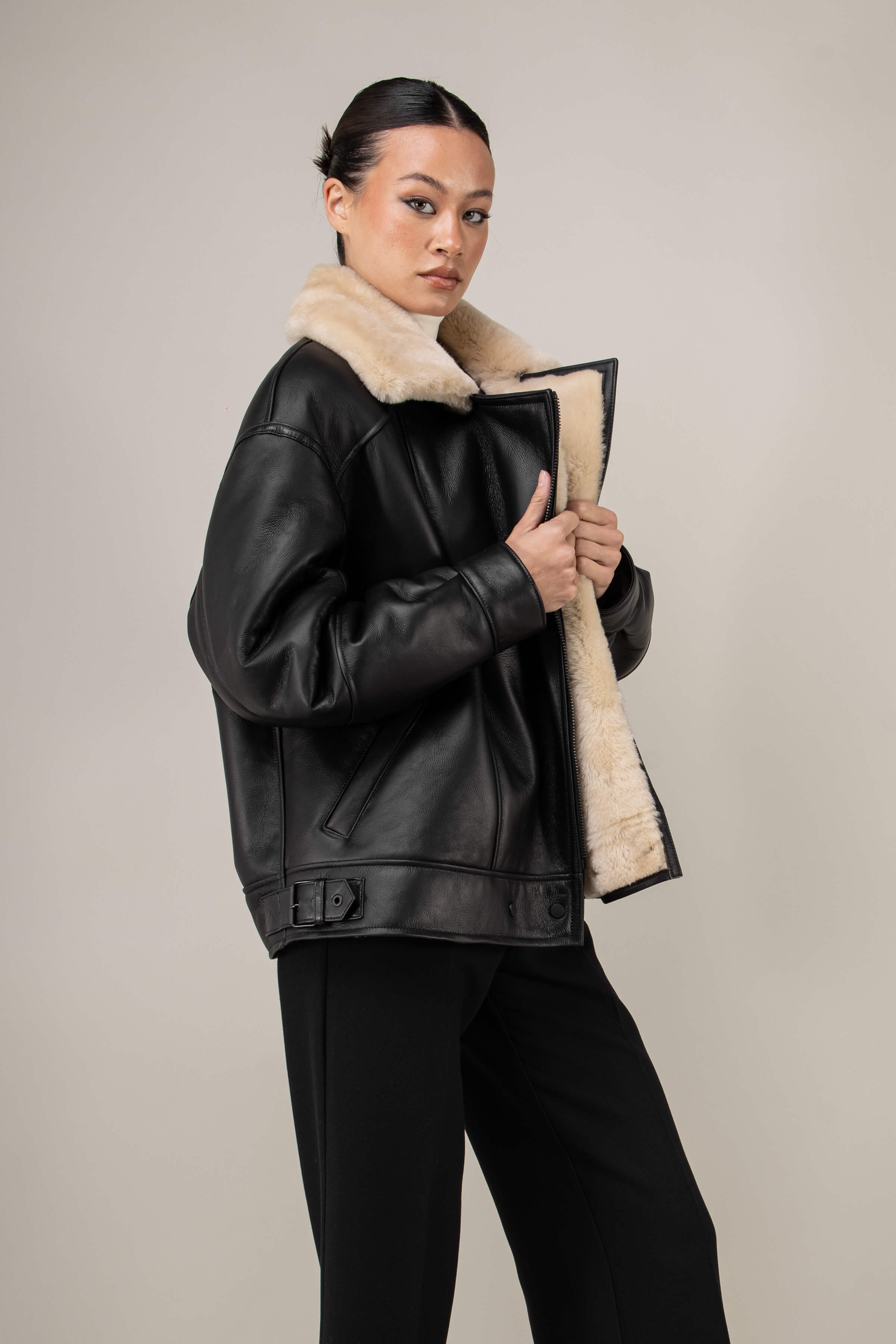 Valor Shearling Aviator Jacket (Woman)